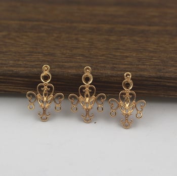 DIY ručno izrađeni dodaci za nakit, odljeveni bakreni privjesak 20×13 mm s resicama i konektorom, kineskog etničkog stila