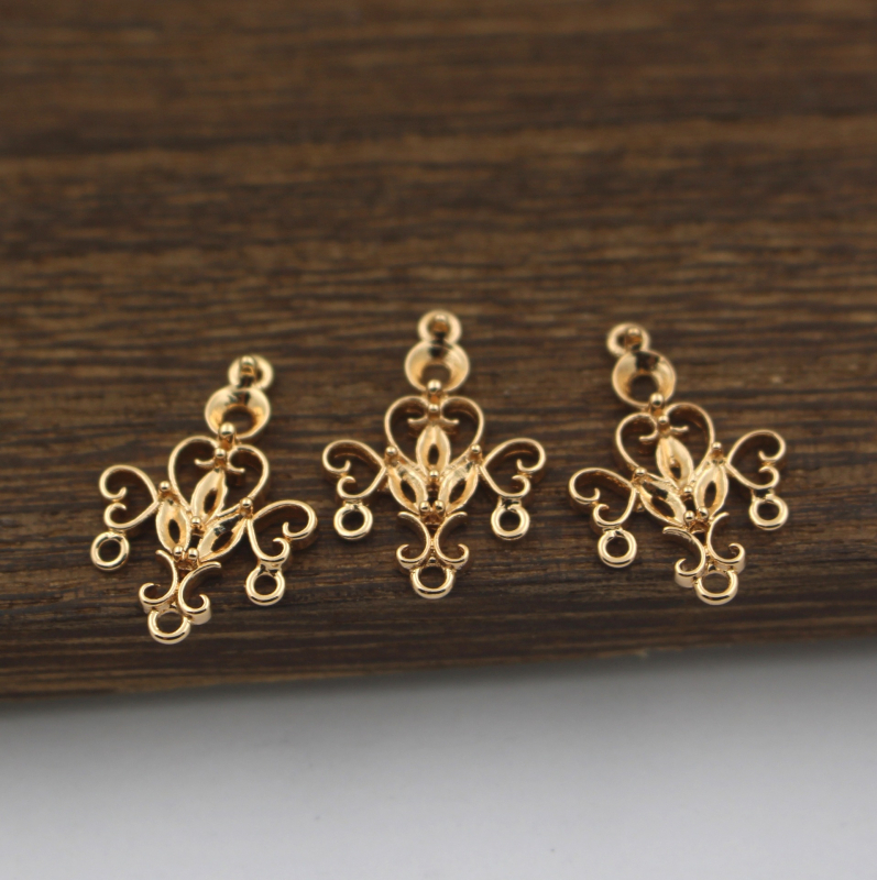 DIY ručno izrađeni dodaci za nakit, odljeveni bakreni privjesak 20×13 mm s resicama i konektorom, kineskog etničkog stila