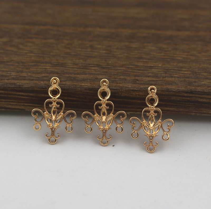 DIY ručno izrađeni dodaci za nakit, odljeveni bakreni privjesak 20×13 mm s resicama i konektorom, kineskog etničkog stila