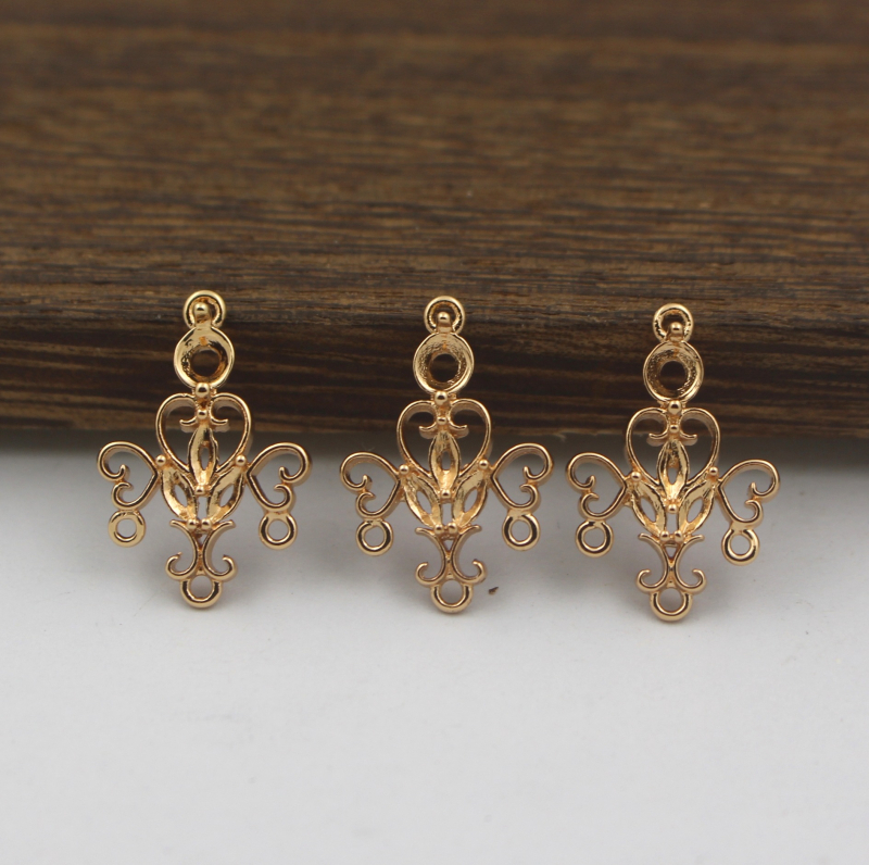 DIY ručno izrađeni dodaci za nakit, odljeveni bakreni privjesak 20×13 mm s resicama i konektorom, kineskog etničkog stila
