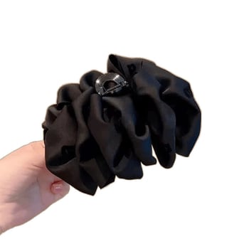 13 cm velika denim bubble klipsa za kosu s plisiranim dizajnom, ljetni sladko-pikantan stil