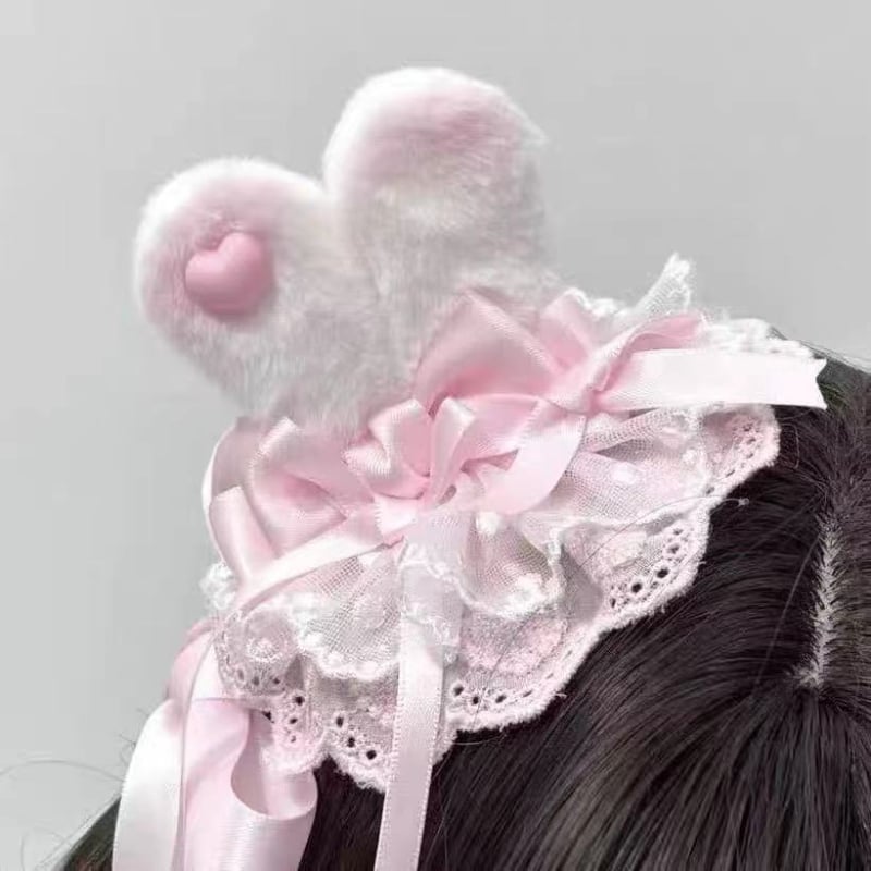 Spona za kosu s ružičastom čipkom i slatkom mašnicom – stil princeze za djevojčice