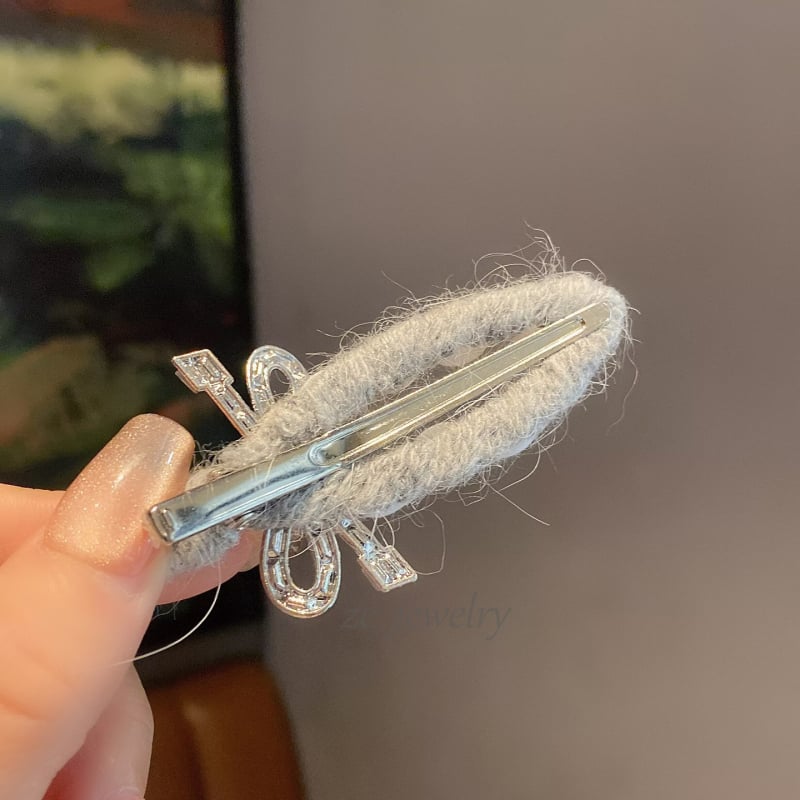 Ženska šnala za kosu s perlatnom mašnicom od vlakna – bočni klips, lagani luksuzni stil