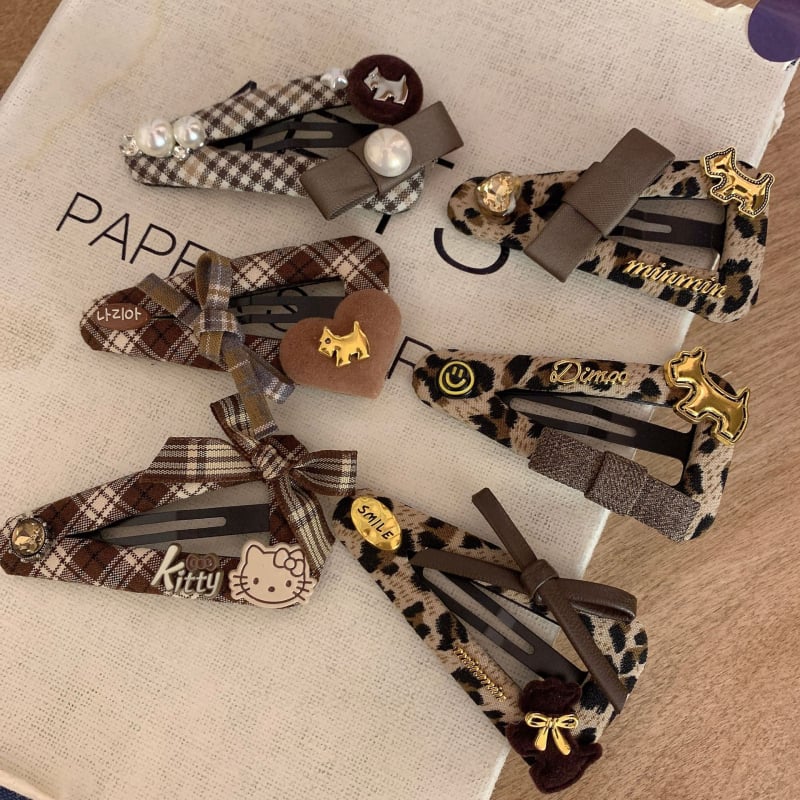 Plava ukosnica za kosu s likom šteneta i mašnicom, korejskog stila, jednostavan sladak dizajn srca