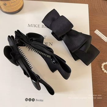 Crni mašna banana klips za visoku punđu – 2025 novi dodatak za kosu s volumenom