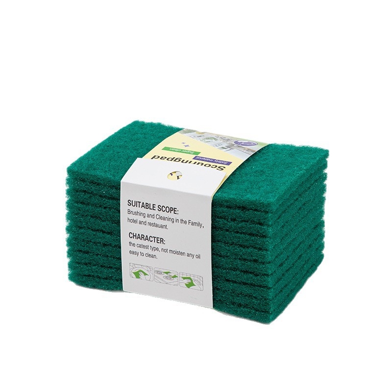 Zelena 0.8 mm iglano-probušena špongi blok za kućno čišćenje, uklanjanje hrđe i pranje posuđa, 1 kom / 5 kom / 10 kom
