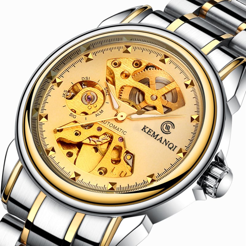 Muški automatski mehanički sat s nehrđajućim čeličnim kaišem, skeletni tourbillon, luminescentski brojčanik, 40,5 mm, poslovni stil