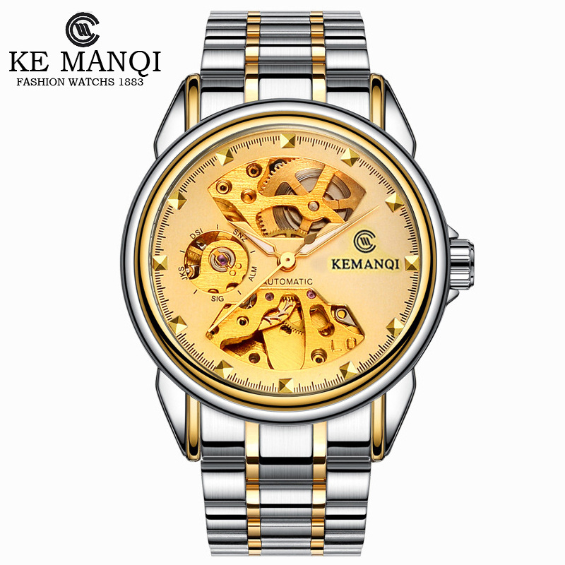 Muški automatski mehanički sat s nehrđajućim čeličnim kaišem, skeletni tourbillon, luminescentski brojčanik, 40,5 mm, poslovni stil