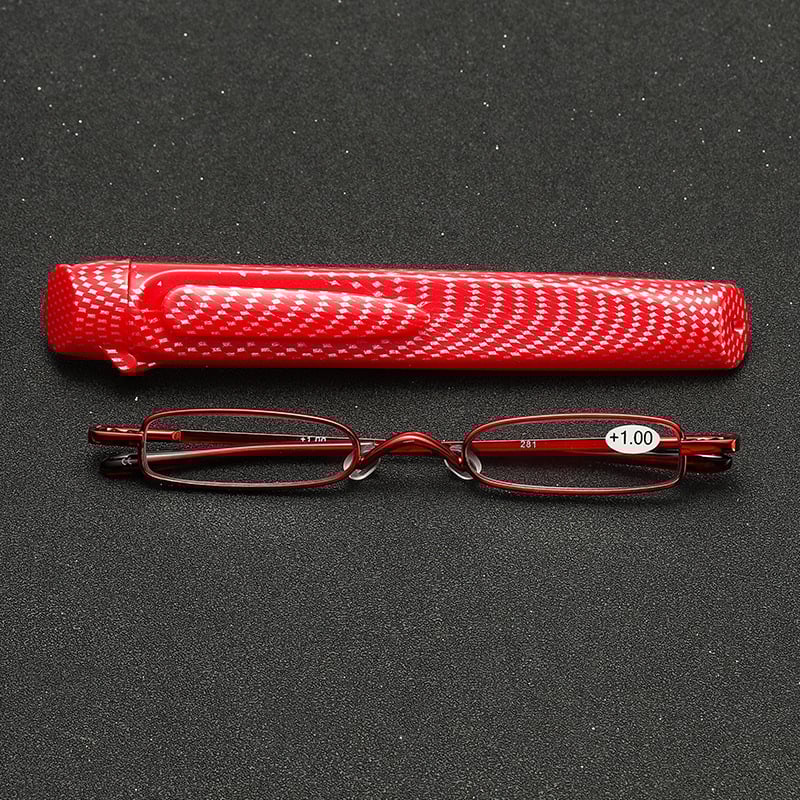 Мини компактни портативни леки очила за четене от карбонови влакна със квадратна пълна рамка