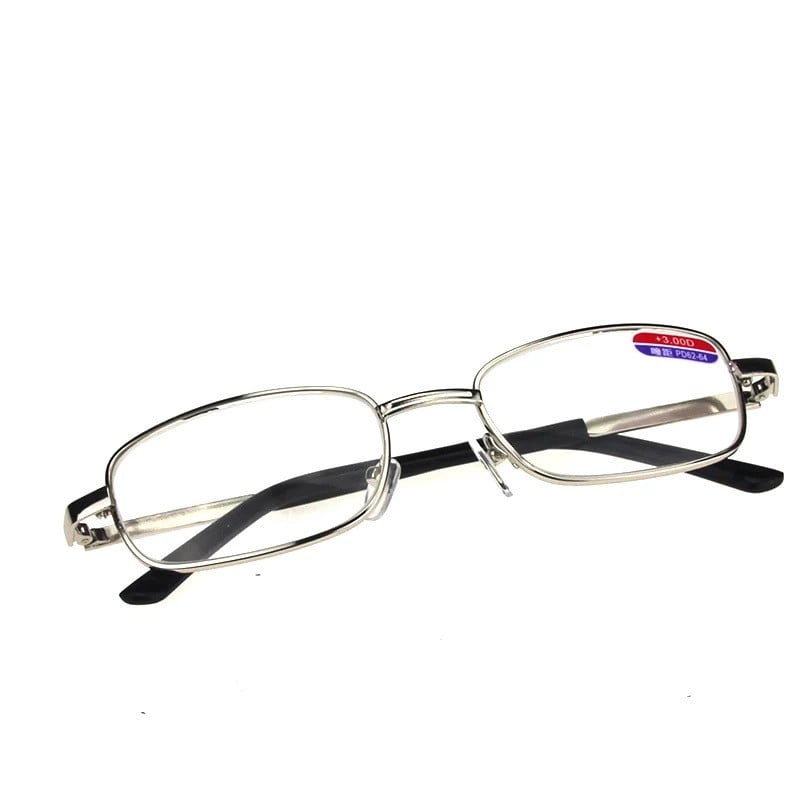 Очила за четене с метална рамка, лещи от смола, минималистичен стил, за средна възраст и възрастни