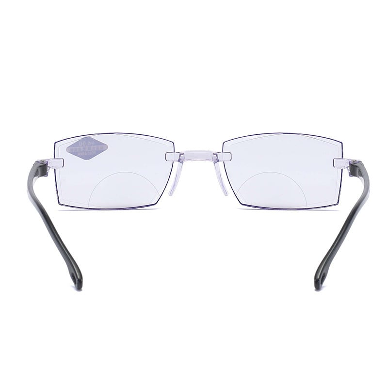 2024 Безрамкови очила за четене с анти-синя светлина и интелигентно увеличение