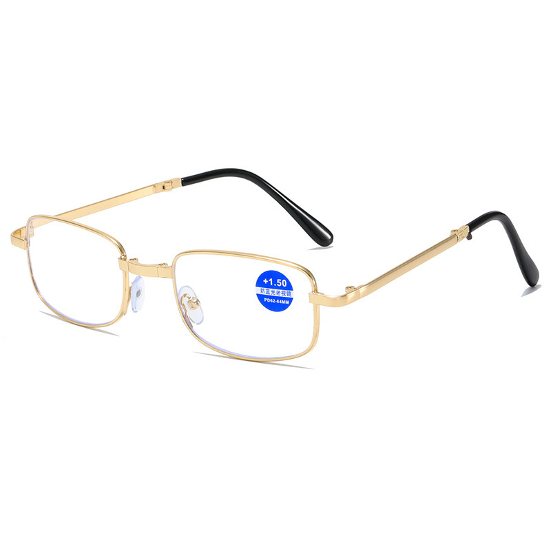 Метални сгъваеми очила против синя светлина за четене, удобни за четене на книги, вестници и мобилни устройства, очила за пресбиопия