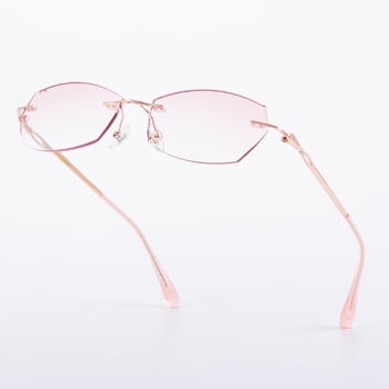 Очила за четене без рамка, лещи от смола с анти-синя светлина, диамантено ръбче, дамски, стил литературно ретро, подходящи за дълго лице, пролет 2024