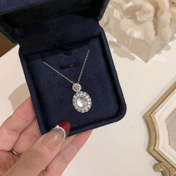 Lagani luksuz, novi kineski stil, prirodni agat i chalcedon, jade u obliku jajeta, privjesak za ogrlicu, jednostavan i elegantan dizajn za žene