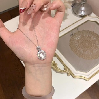 Lagani luksuz, novi kineski stil, prirodni agat i chalcedon, jade u obliku jajeta, privjesak za ogrlicu, jednostavan i elegantan dizajn za žene