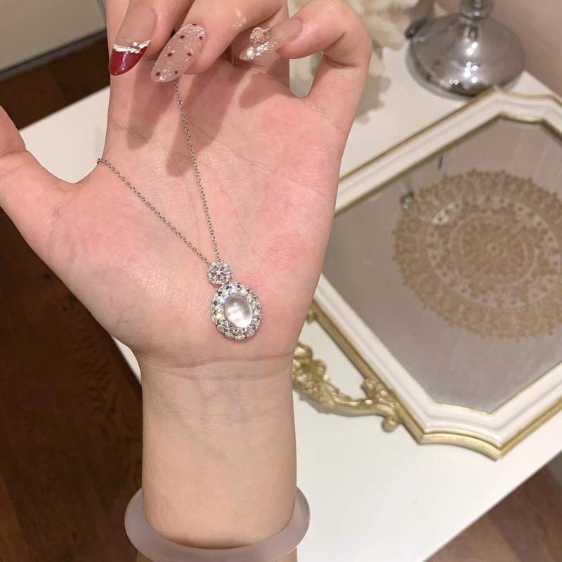 Lagani luksuz, novi kineski stil, prirodni agat i chalcedon, jade u obliku jajeta, privjesak za ogrlicu, jednostavan i elegantan dizajn za žene