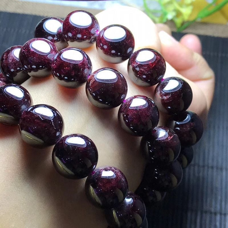 Prirodni granatni narukvica s velikim zrnima, unisex, jednostruka