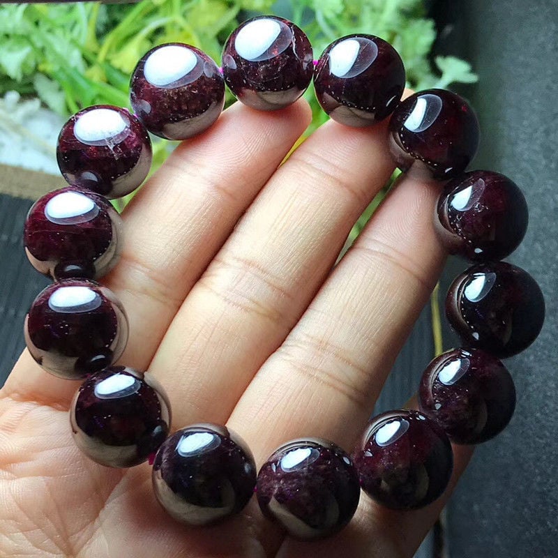 Prirodni granatni narukvica s velikim zrnima, unisex, jednostruka