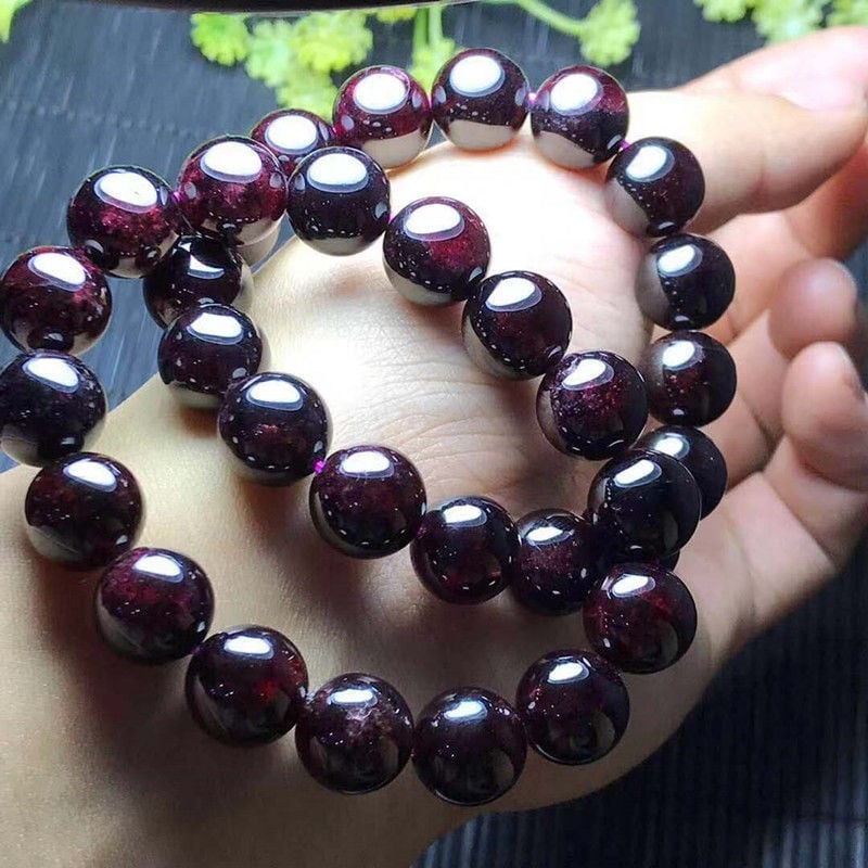 Prirodni granatni narukvica s velikim zrnima, unisex, jednostruka