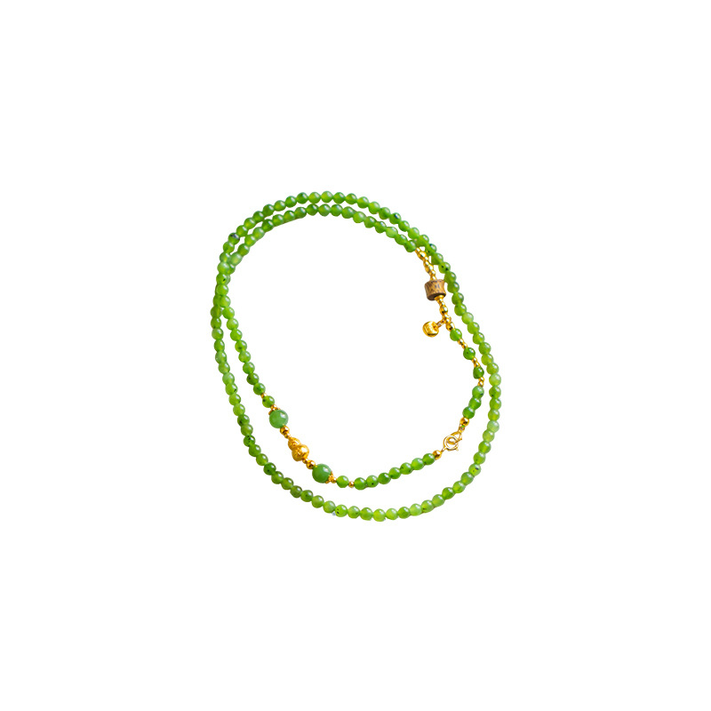 Xirui ogrlica od Hetian jade, perle u obliku prosa i tikvica, privjesak od srebra 925, originalni dizajn, za žene