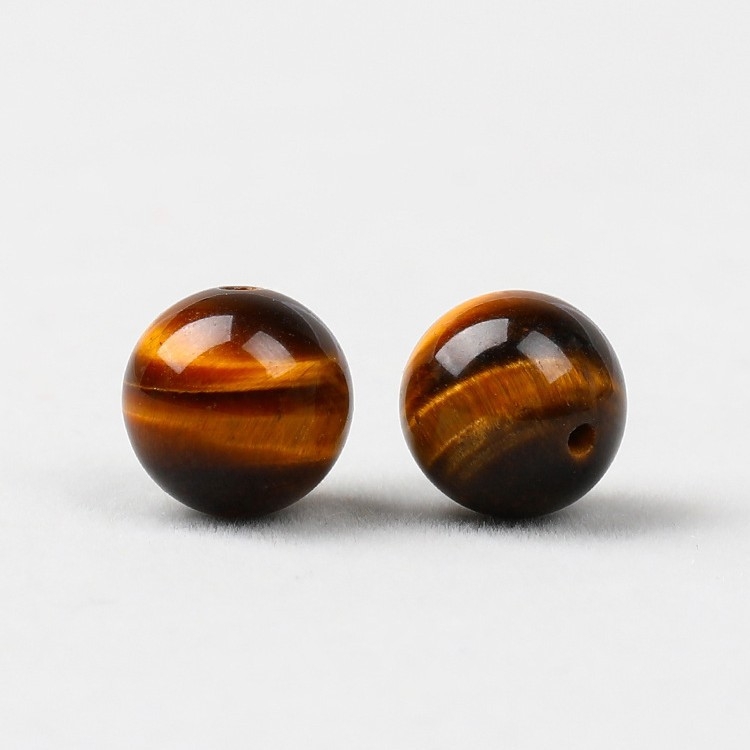 Prírodné žlté tigrovo oko korálky, guľaté 10 mm, na DIY šperky a výrobu náramkov, distančné korálky