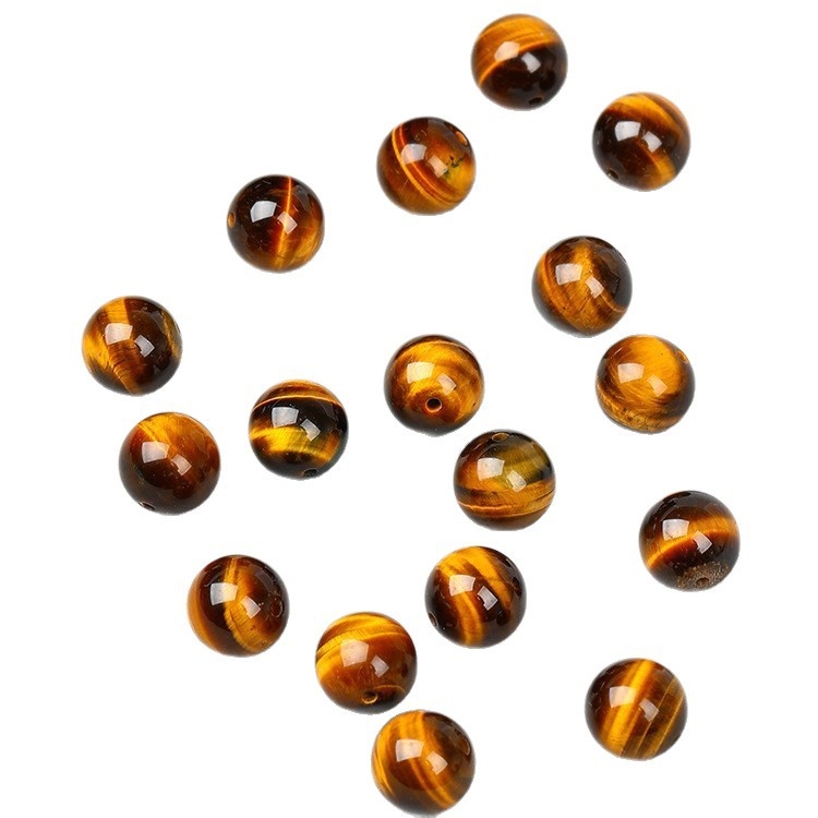 Prírodné žlté tigrovo oko korálky, guľaté 10 mm, na DIY šperky a výrobu náramkov, distančné korálky