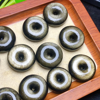Prirodni zlatni obsidijan i srebrni obsidijan – kristalne perle za DIY narukvicu