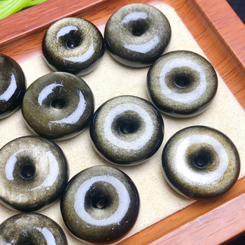 Prirodni zlatni obsidijan i srebrni obsidijan – kristalne perle za DIY narukvicu