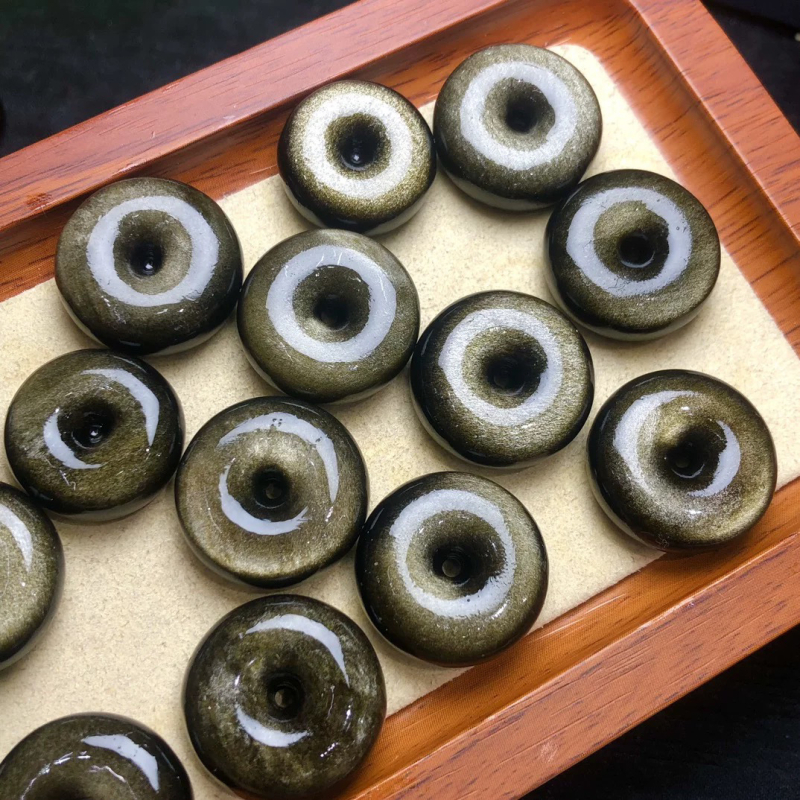 Prirodni zlatni obsidijan i srebrni obsidijan – kristalne perle za DIY narukvicu