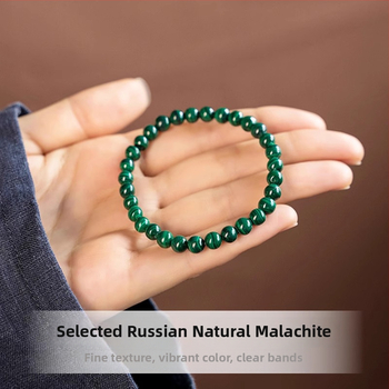 Narukvica od prirodnog malahitnog kamena s perlama 4-12 mm, unisex