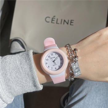 Детски часовник с макаронена мека силиконова лента, унисекс, за ученици от началното до средното училище, семпъл модерен стил