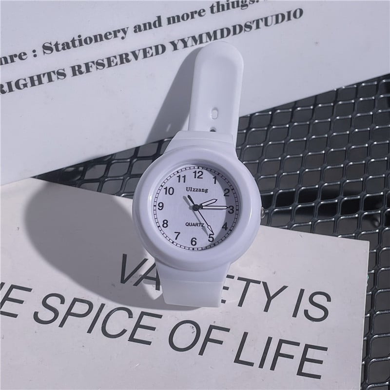 Детски часовник с макаронена мека силиконова лента, унисекс, за ученици от началното до средното училище, семпъл модерен стил