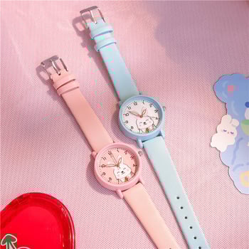 Детски часовник за момичета с карикатурен дизайн — аналогов часовник за учене на часа, за ученици 4–6 клас, възраст 6–12 г.
