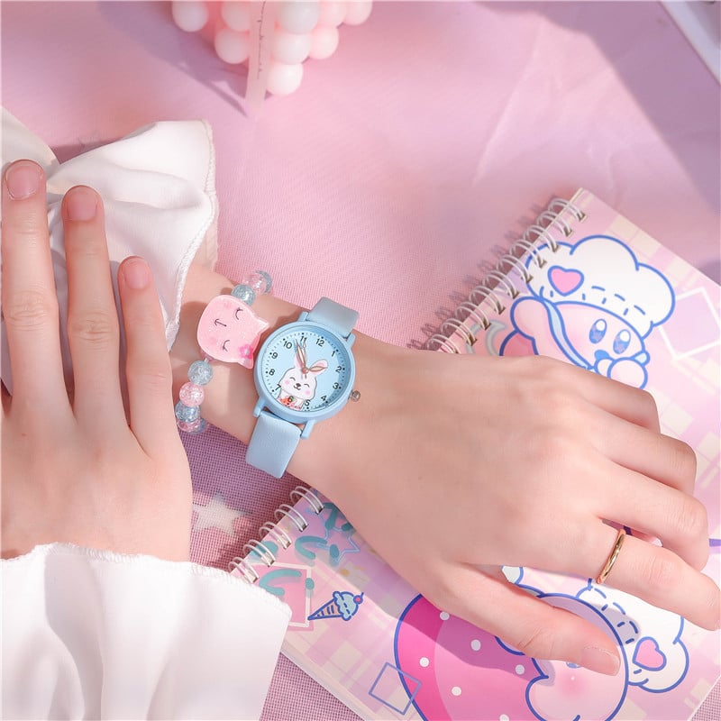 Детски часовник за момичета с карикатурен дизайн — аналогов часовник за учене на часа, за ученици 4–6 клас, възраст 6–12 г.