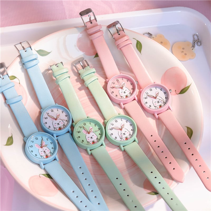 Детски часовник за момичета с карикатурен дизайн — аналогов часовник за учене на часа, за ученици 4–6 клас, възраст 6–12 г.