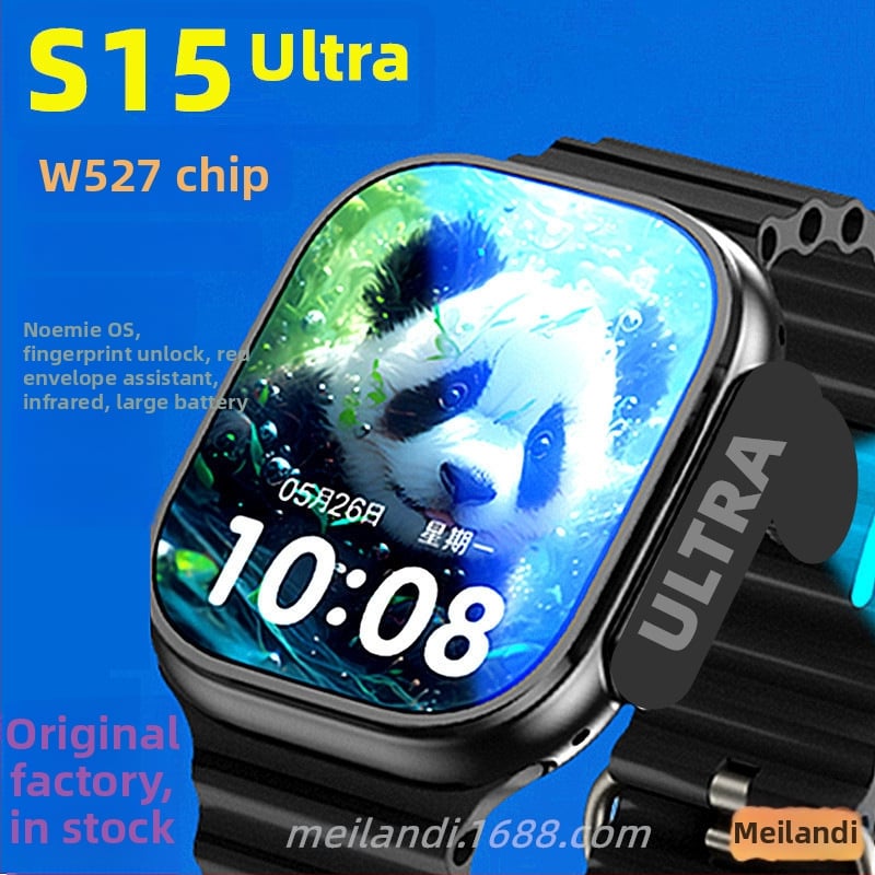 2026 модел W527 Ultra смарт часовник със слот за карта, OLED дисплей, морзов код и отключване с пръстов отпечатък, дълга автономия