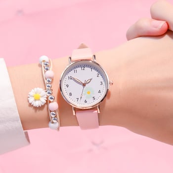 Часовник Little Daisy за момичета — корейски Mori стил, прост колежански стил, светещ циферблат, кварцов механизъм