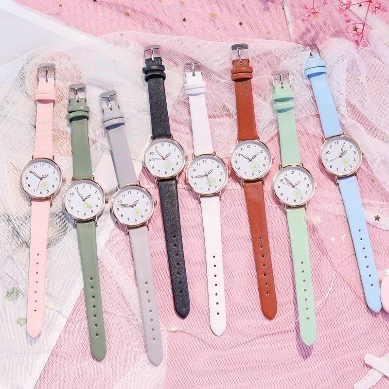 Часовник Little Daisy за момичета — корейски Mori стил, прост колежански стил, светещ циферблат, кварцов механизъм
