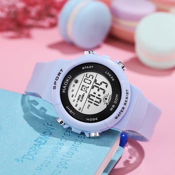 Часовник с еднорог за ученици в стил Инс — многофункционален спортен LED цифров часовник със силиконова каишка