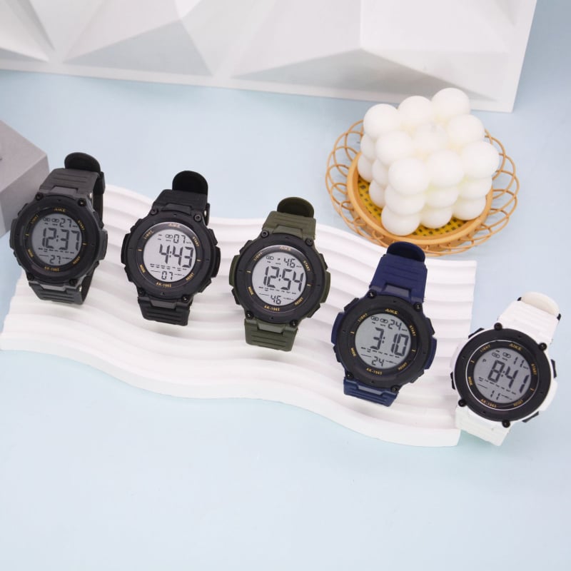 Електронен часовник Aike, мъжки, голям циферблат, многофункционален, водоустойчив за спорт и открито, за ученици и подрастващи