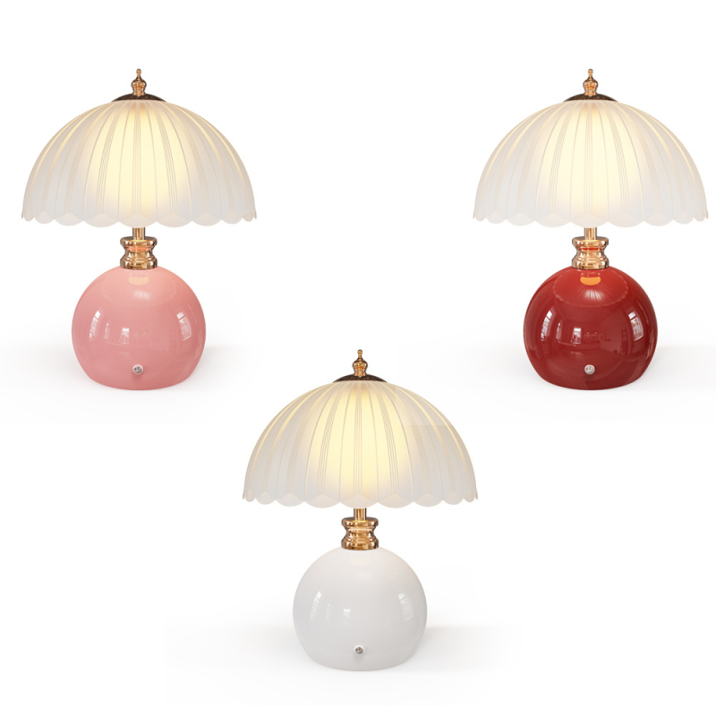 Crvene svadbene stolne lampe, par lampi za spavaću sobu mladenca