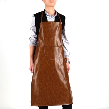 Δερμάτινη ποδιά με λαιμό, αδιάβροχη, ανθεκτική σε λάδι και λεκέδες, μακρύτερη, επαγγελματική προστατευτική ποδιά χωρίς μανίκια, ιαπωνικού στυλ