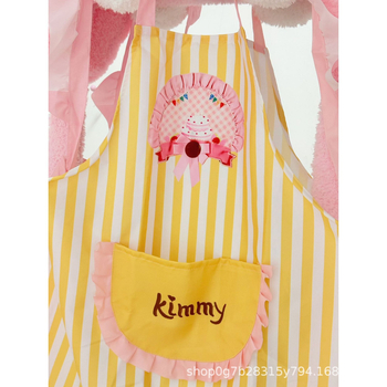 Πρωτότυπη χαριτωμένη ριγέ ποδιά σε στυλ πριγκίπισσας για οικιακή χρήση, άνετη γραμμή με δαντέλα, ποδιά κουζίνας για ζαχαροπλαστική