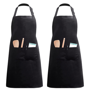 Αδιάβροχη ποδιά χωρίς μανίκια από πολυεστέρα-βαμβάκι, επίστρωση κατά του λαδιού, προσαρμογή λογότυπου, ενήλικες, 70x75 εκ., Κορεάτικου στυλ