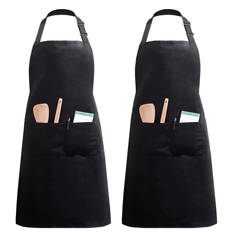 Αδιάβροχη ποδιά χωρίς μανίκια από πολυεστέρα-βαμβάκι, επίστρωση κατά του λαδιού, προσαρμογή λογότυπου, ενήλικες, 70x75 εκ., Κορεάτικου στυλ