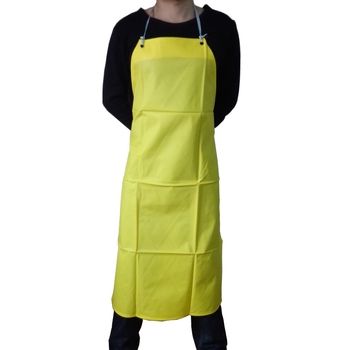 Ενισχυμένη κίτρινη ποδιά PVC χωρίς μανίκια, αδιάβροχη και ανθεκτική στο λάδι, για βιομηχανία τροφίμων, μέγεθος 80×110 cm