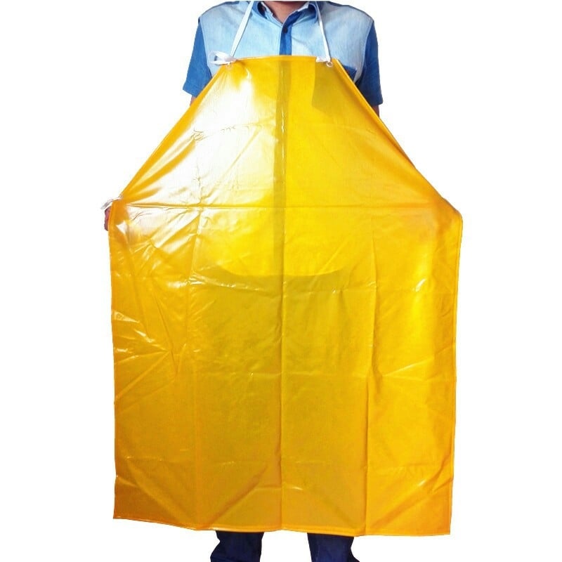 Ενισχυμένη κίτρινη ποδιά PVC χωρίς μανίκια, αδιάβροχη και ανθεκτική στο λάδι, για βιομηχανία τροφίμων, μέγεθος 80×110 cm