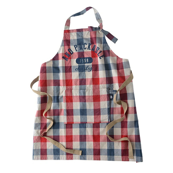 Ποδιά από 100% βαμβάκι με προσαρμόσιμο λογότυπο, λαιμό halter, ρυθμιζόμενη μέση, καρό με μοτίβ Cashew Flower, για καφετέριες και καταστήματα τσαγιού