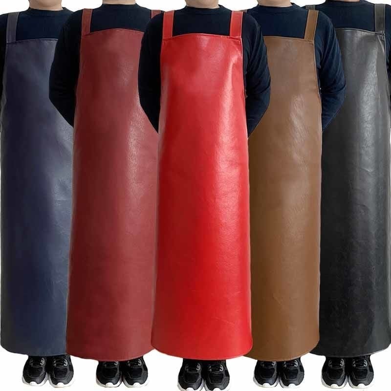 PU δερμάτινη ποδιά με ιμάντες για ενήλικες, αδιάβροχη και ανθεκτική στο λάδι, μαλακή δερμάτινη ποδιά κουζίνας για γυναίκες, οικιακή εργασία, ποδιά ψαρέματος για άνδρες