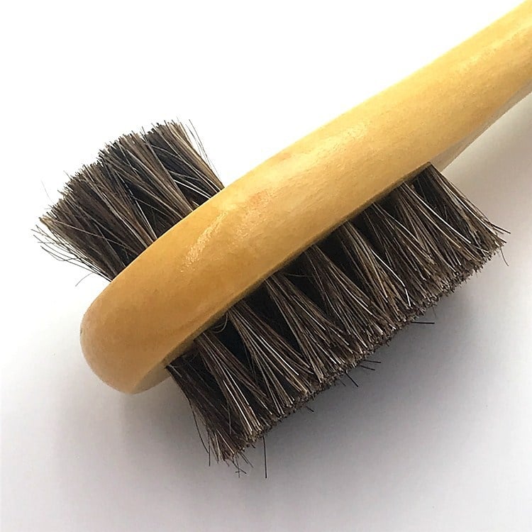 8301 Διπλής όψεως βούρτσα παπουτσιών με μακριά λαβή – τρίχες αλόγου, γυάλισμα δέρματος και σουέντ, απαλές τρίχες